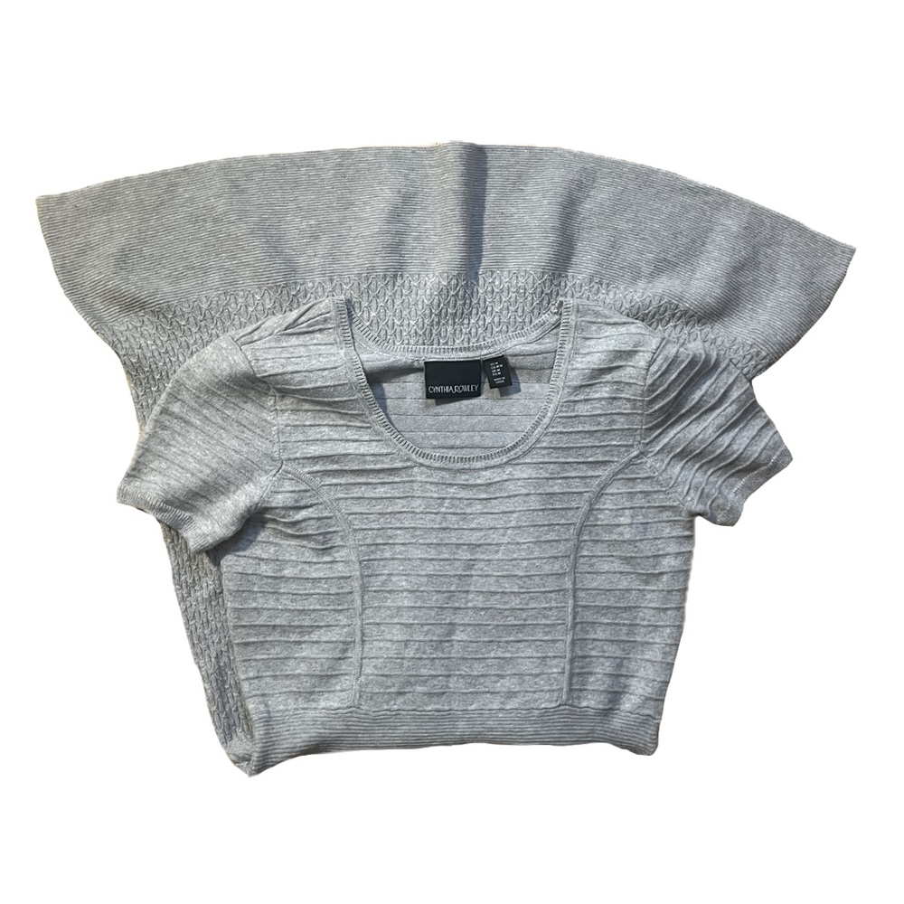 Cynthia Rowley Grey/Gray Knit Midi Dress